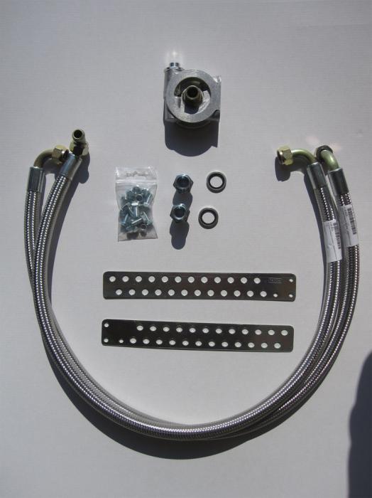 Mocal Ölkühlereinbausatz 3/4 mit Thermostat 
1/2"  Schläuche stahlummantelt