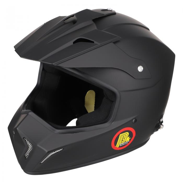 Beltenick FIA Cross Helm schwarz matt 
mit Hans Clips FIA 8859-2015 