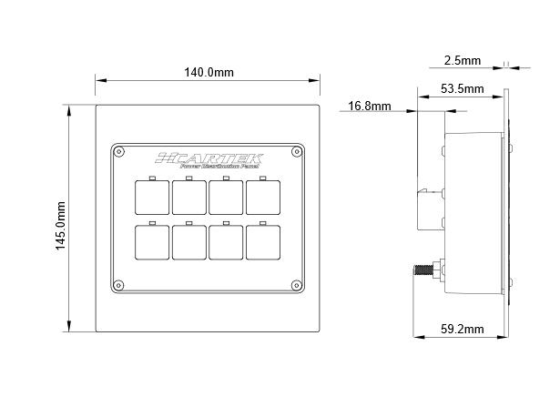 Cartek Power Distribution Panel 
Stromkreisverteiler-Panel 8 Kanäle