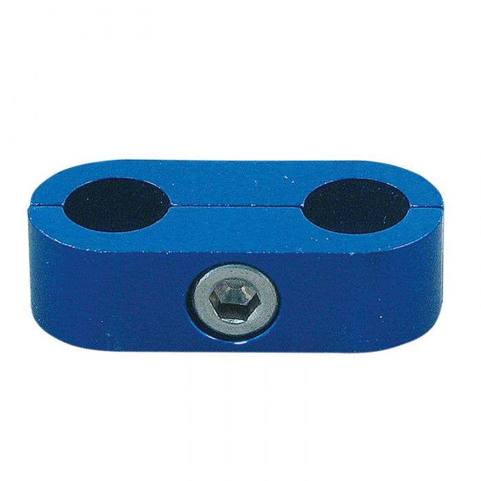 Doppelter Schlauchhalter D12 blau 
aus Aluminium für Serie 300/400 Schläuche