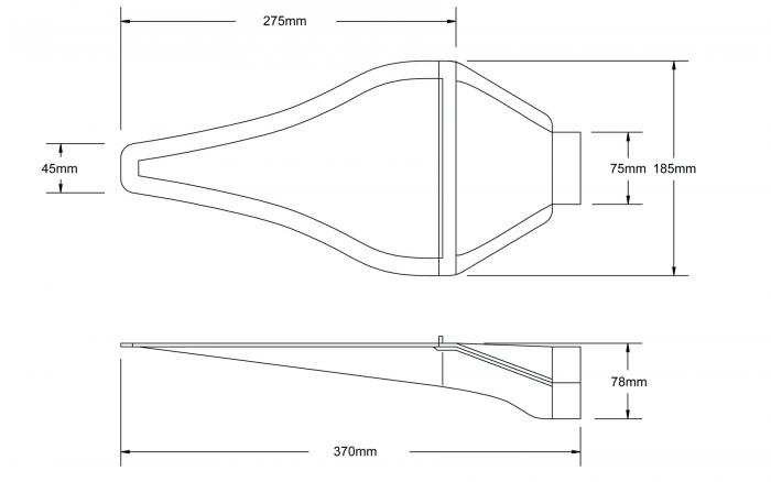 NACA Air Duct Lufteinlass 
Kunststoff schwarz 76mm