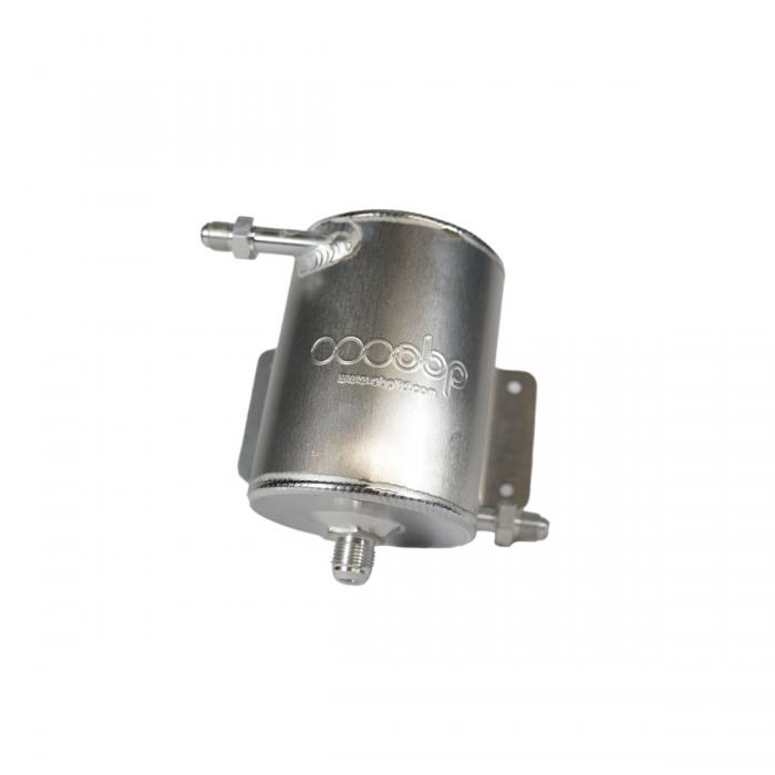 OBP Aluminium Catchtank 1 ltr. 
3 Anschlüsse D6 JIC - Ausgang D8 JIC