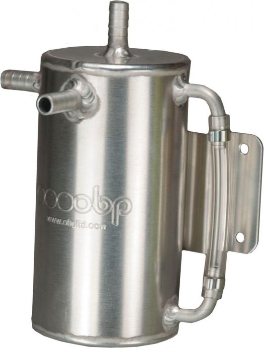 Öl Catchtank 1 liter rund 
3 Anschlüsse Aluminium OBP