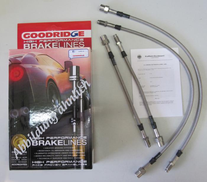 Goodridge Bremsschlauchsatz Alfa 145/146 
1,4-2,0 TS +1,9 TD 11/98-01/01 4-teilig mit ABE