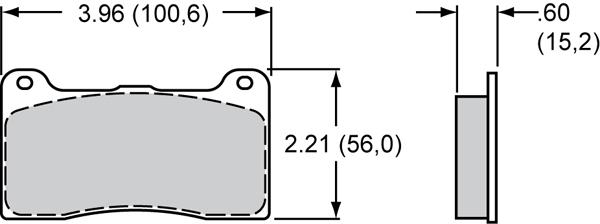 POLY A Brake pads - Dynapro ( Midilite) - 4 Kolben 
Plate Type: 7816 1 Satz = 4 Stück Rundstrecke
