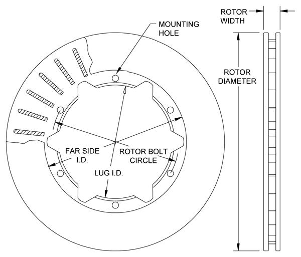 Wilwood Bremsscheibe Ultralite 30 Vane Rotor  
innenbelüftet 260mm x19mm