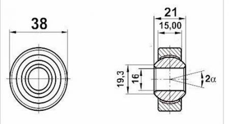 Fluro Motorsport Gelenklager 16x38x21/15 MS 
GXOW 16.38, Lager vorgespannt