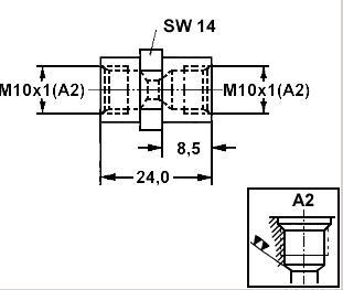 Adapter Bremsleitung 
2x M10x1 Innengewinde Form FL