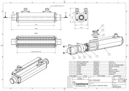 Laminova Ölkühler 325mm Ölanschluss: AN10 (7/8-14)
Wasseranschluss: Durchmesser 35mm SA00400